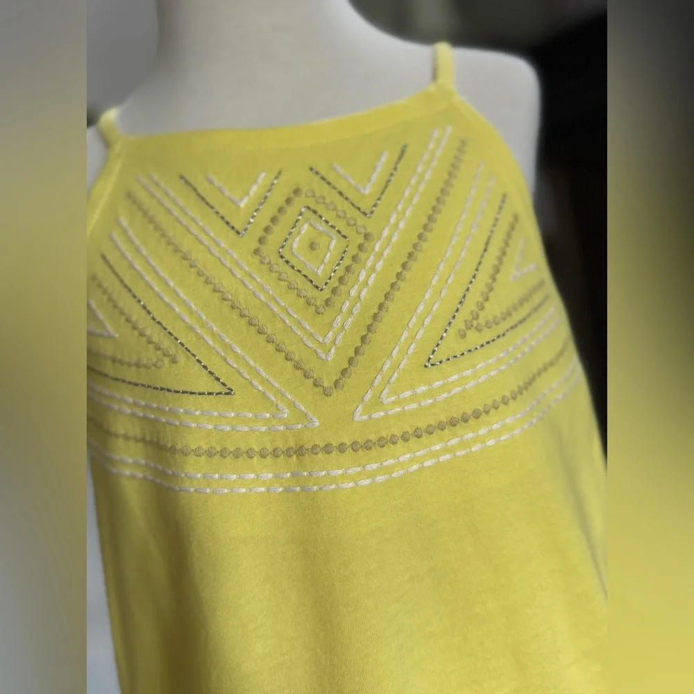 OshKosh B'gosh Girls 14 Yellow Embroidered Tank Top Never Worn